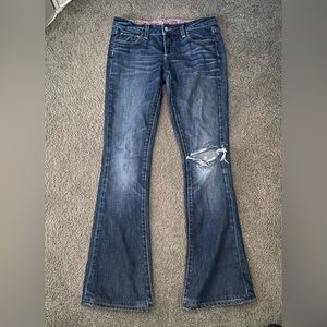 Paige Vintage low rise flare jeans size 26 with flower print on the inside!!!